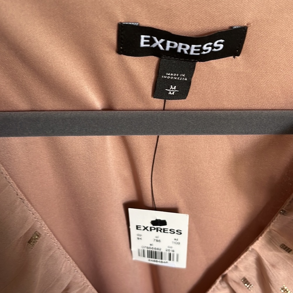 NEVER WORN- M- EXPRESS Pink Metallic Maxi Dress - Picture 4 of 7
